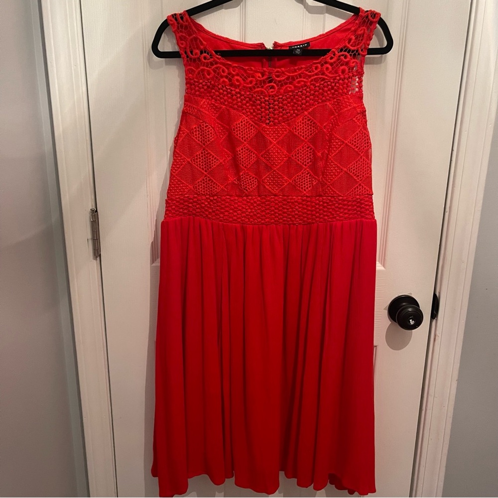 Torrid Women's Scarlet Red Crochet Lace Dress